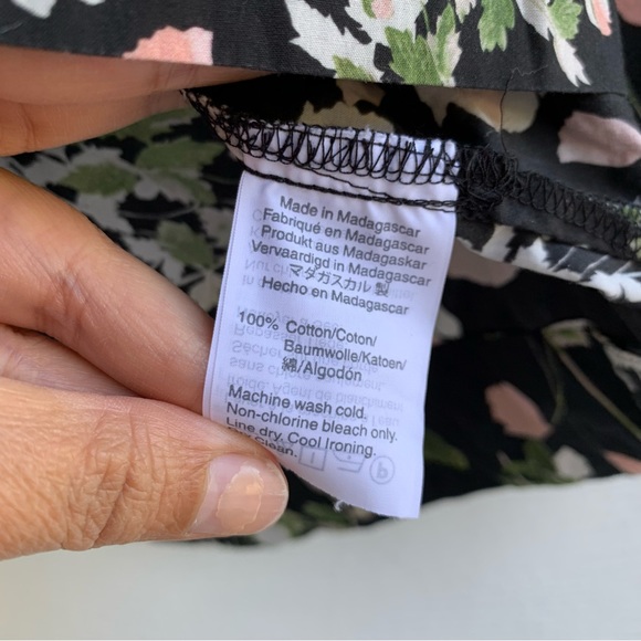 J Crew Liberty Art Fabrics Floral Peasant Blouse Top size Small S Neck Tie - Picture 9 of 13